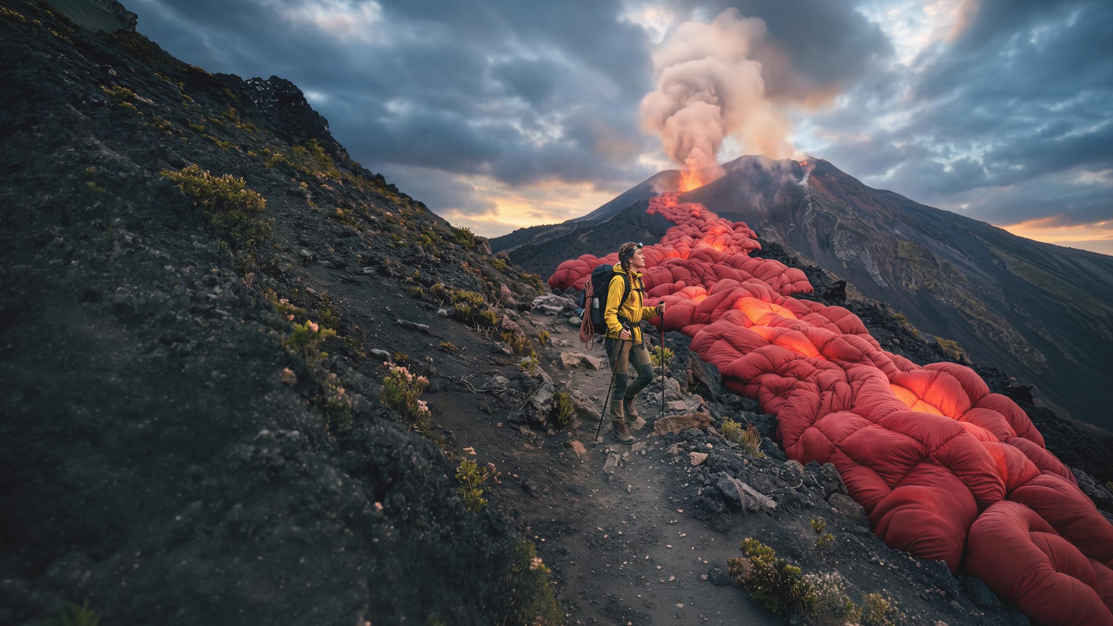 Top of volcano of lava escape.